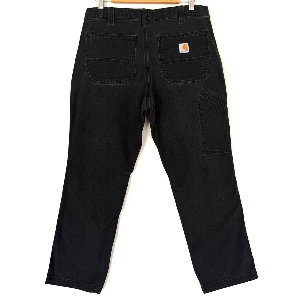 Carhartt Rugged Flex Relaxed Fit Canvas Work Pants Men's 34 x 29 Black